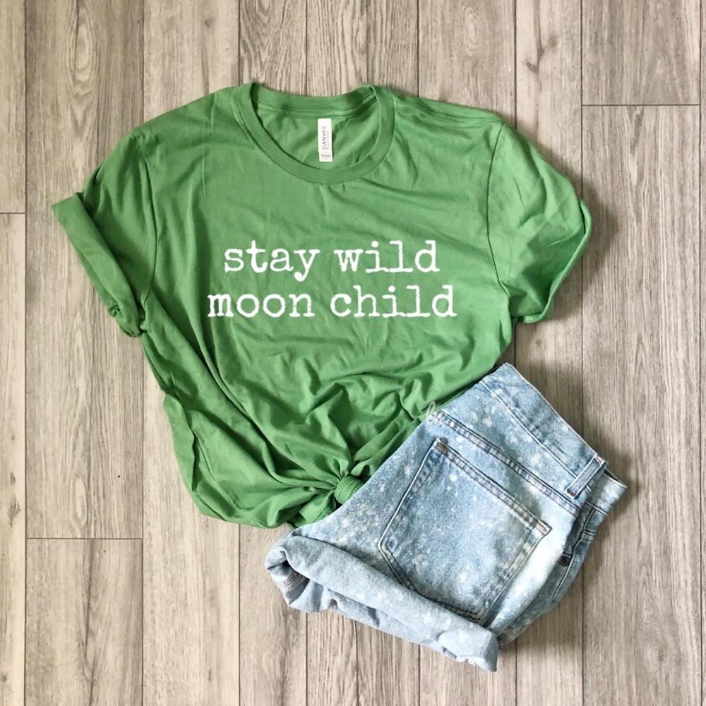NEW Stay Wild Moon Child Graphic Tee Shirt Crew - Picture 1 of 5